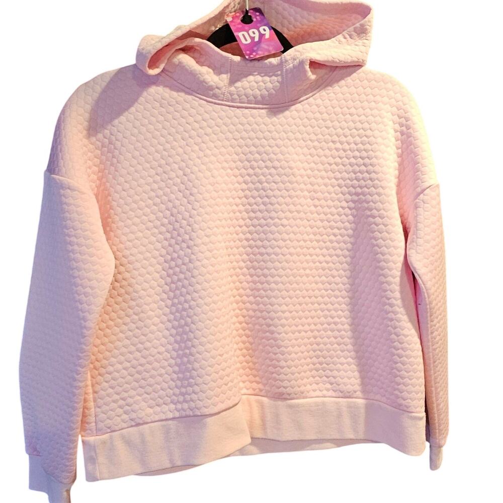 Light Pink Crop Quilted Style Hoodie Size XL 16 Xersion Excellent Hooded XL